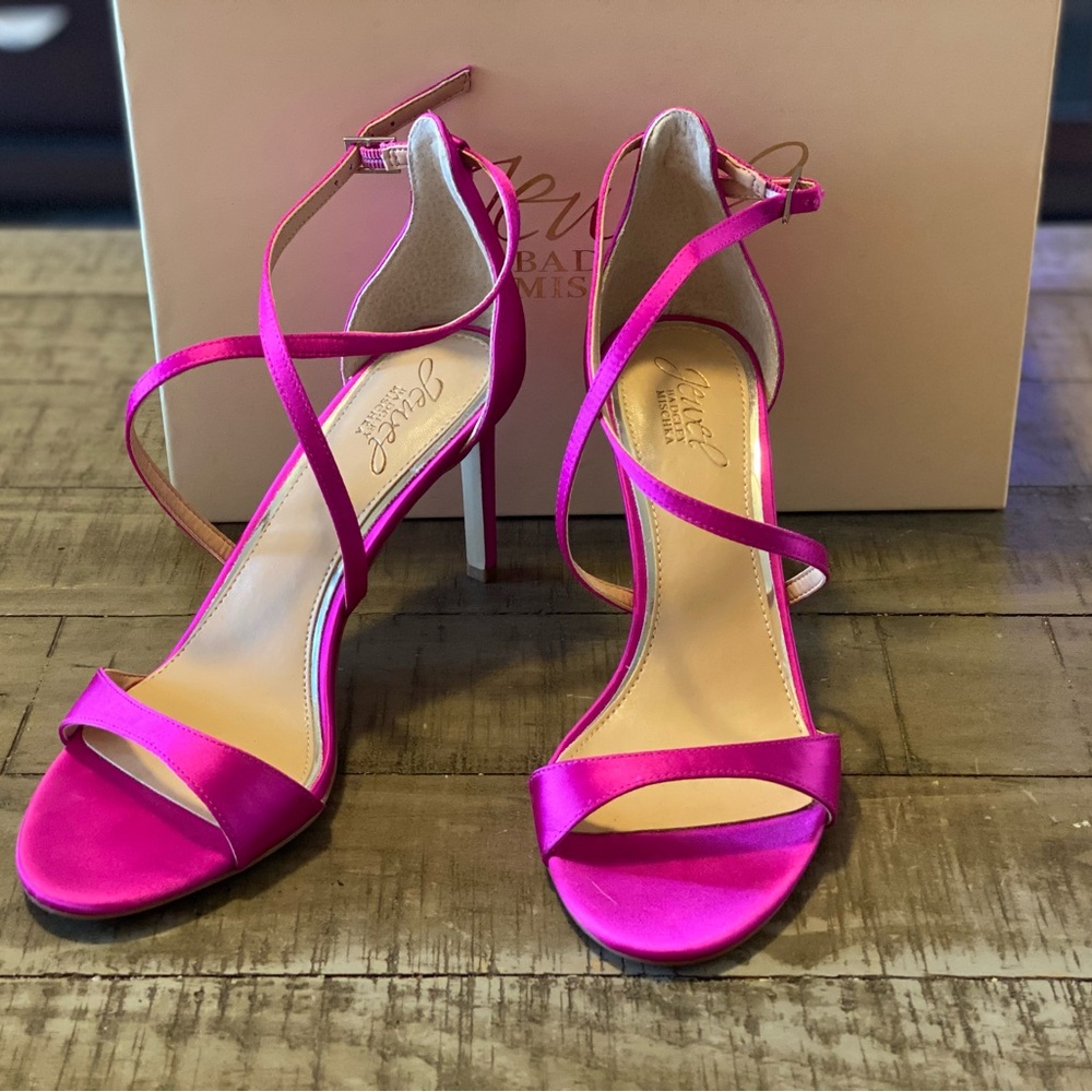 Badgley Mischka Fuchsia Strappy Heels